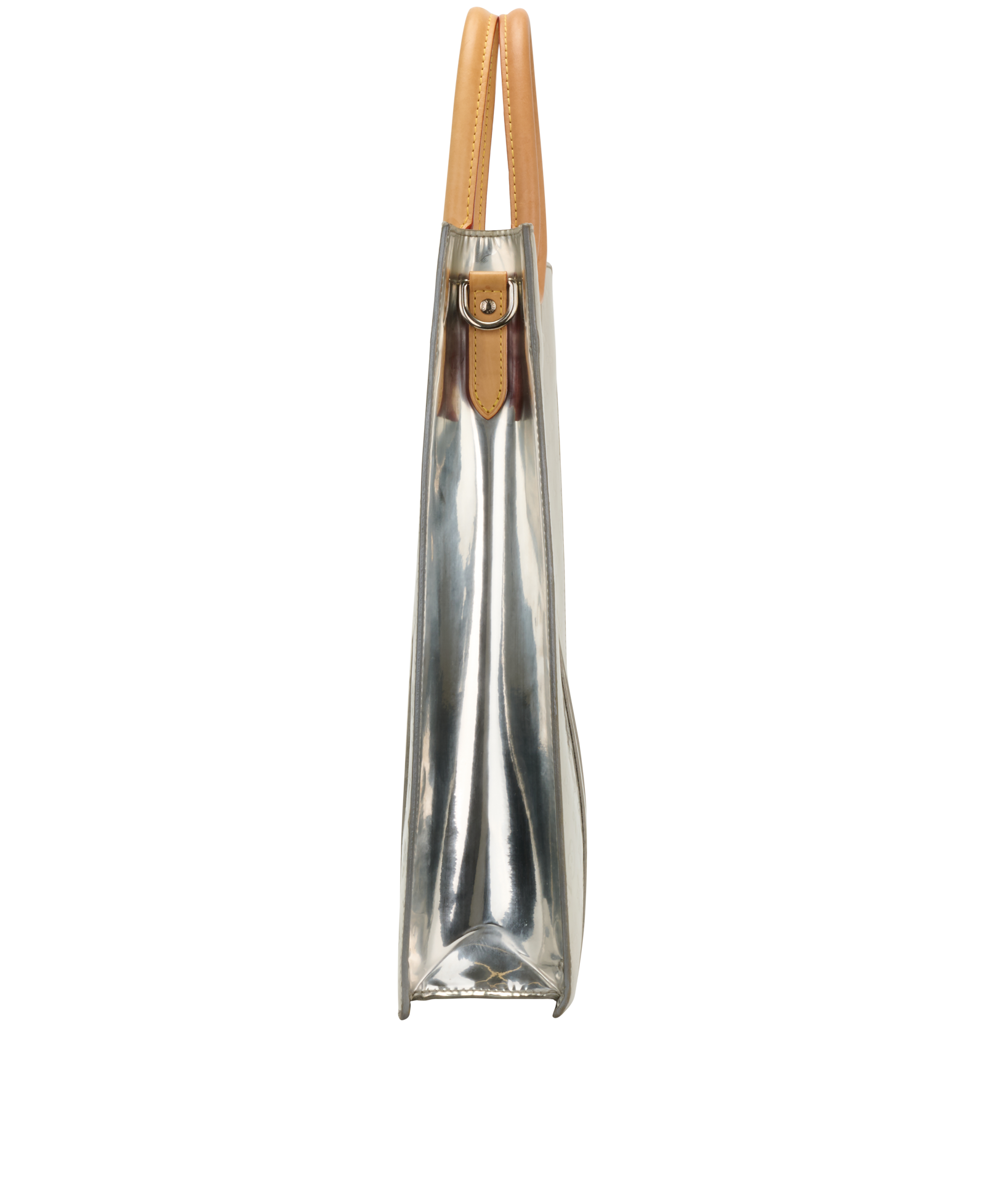 Miroir Sac Plat, &pound;1,200, Handbags, Silver, Patent Leather, Bottom view
